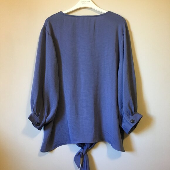 NWOT Purple BlueTie Hem Half Sleeve Blouse - Picture 2 of 16